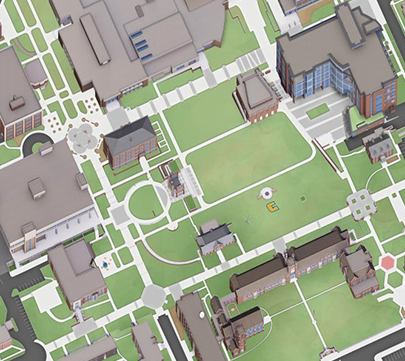 Use our interactive 3D map to locate the University of Tennessee at Chattanooga buildings, parking lots, event venues, dining, points of interest, Chattanooga attractions, campus construction, safety, sustainability, technology, restrooms, student resources, and more. Each indicator provides a description, an image of the asset, departments housed there (if applicable), address, and building number (if applicable).